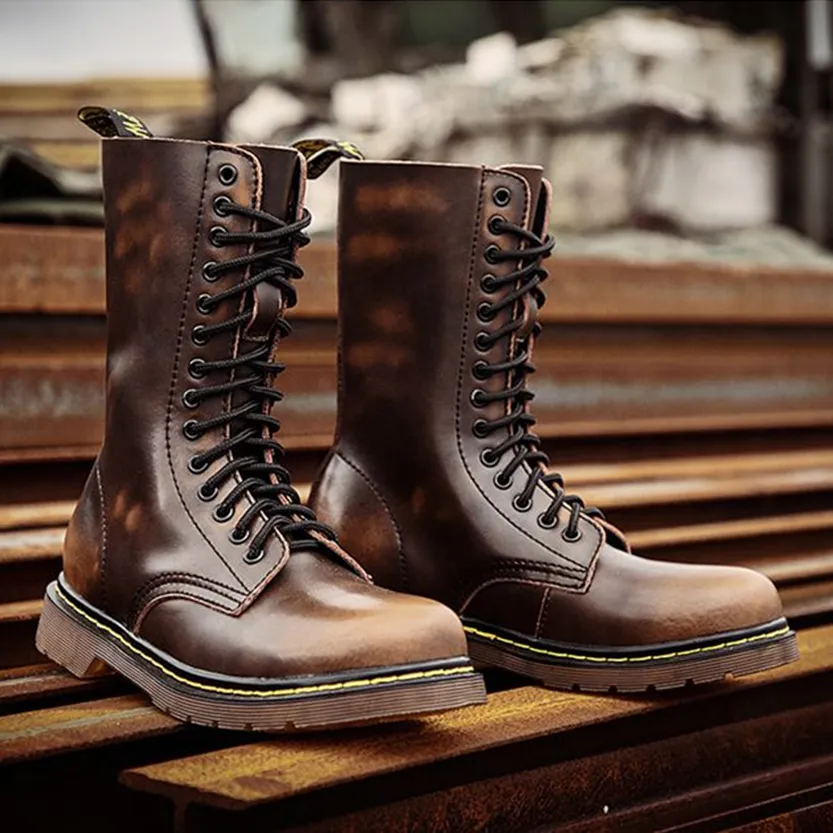 Funki Buys | Boots | Men's Gothic Punk High-Top Combat Boots