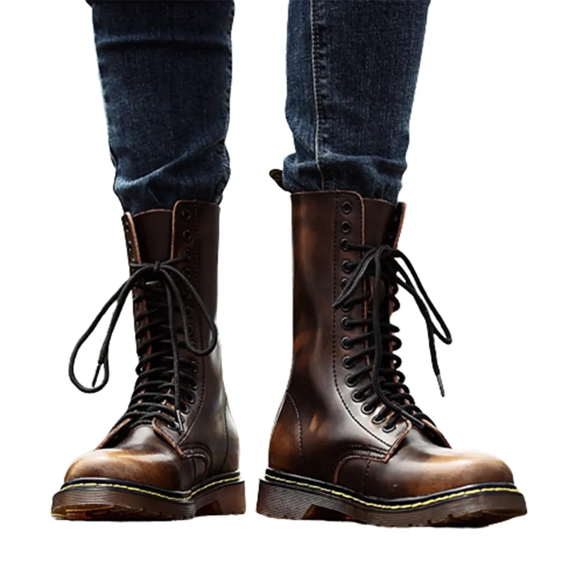 Funki Buys | Boots | Men's Gothic Punk High-Top Combat Boots