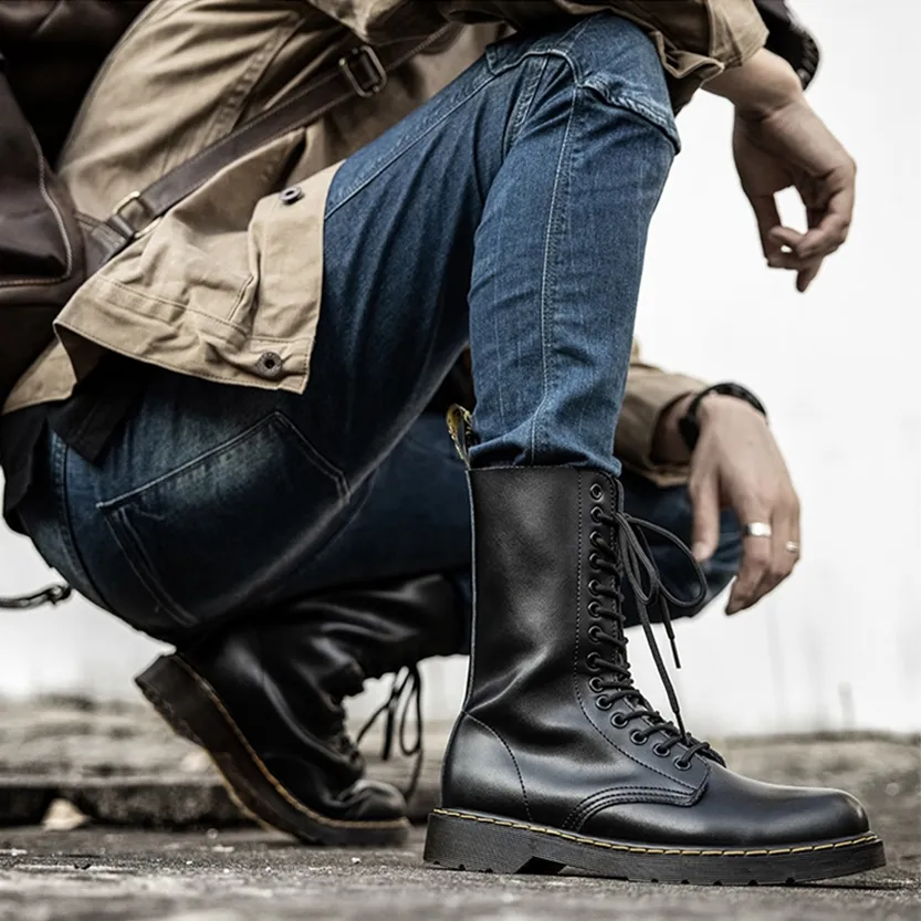 Funki Buys | Boots | Men's Gothic Punk High-Top Combat Boots