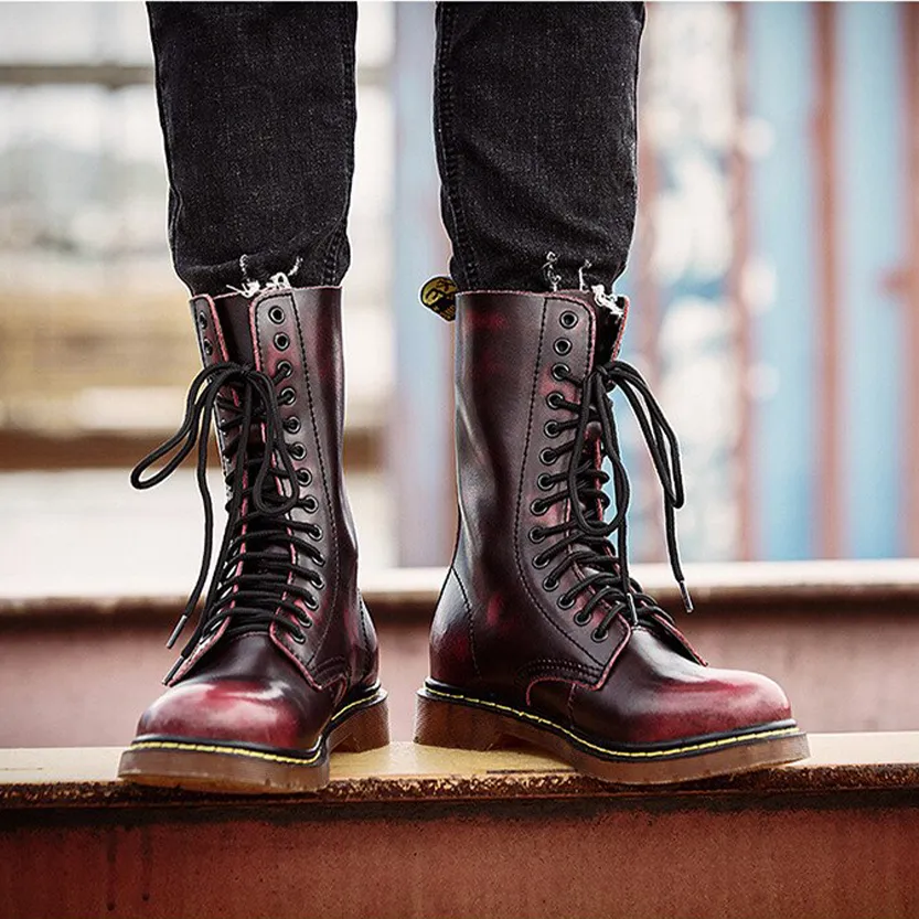 Funki Buys | Boots | Men's Gothic Punk High-Top Combat Boots