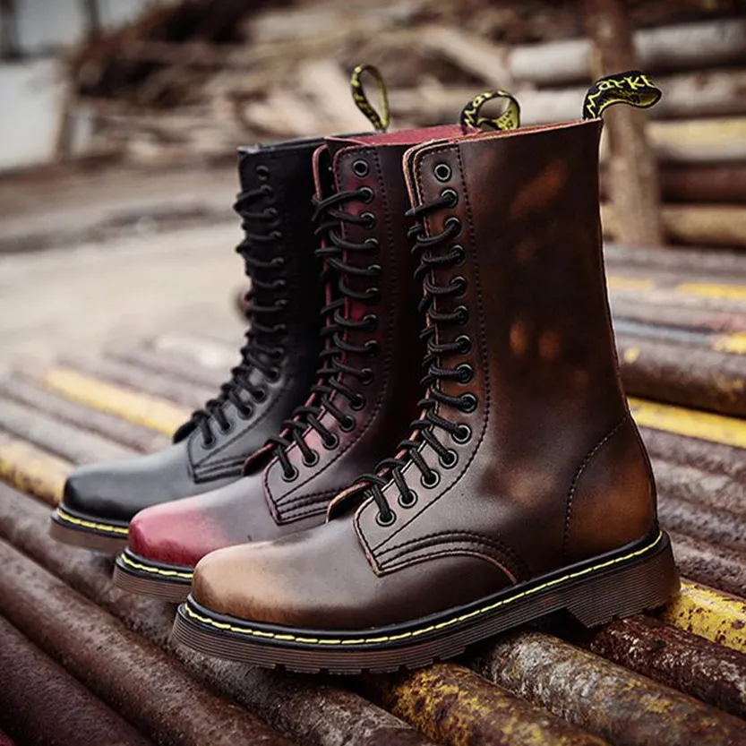 Funki Buys | Boots | Men's Gothic Punk High-Top Combat Boots