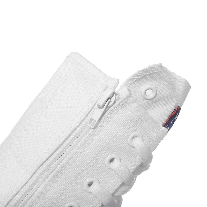 Funki Buys | Boots | Women's Calf-High Flat Canvas Sneakers