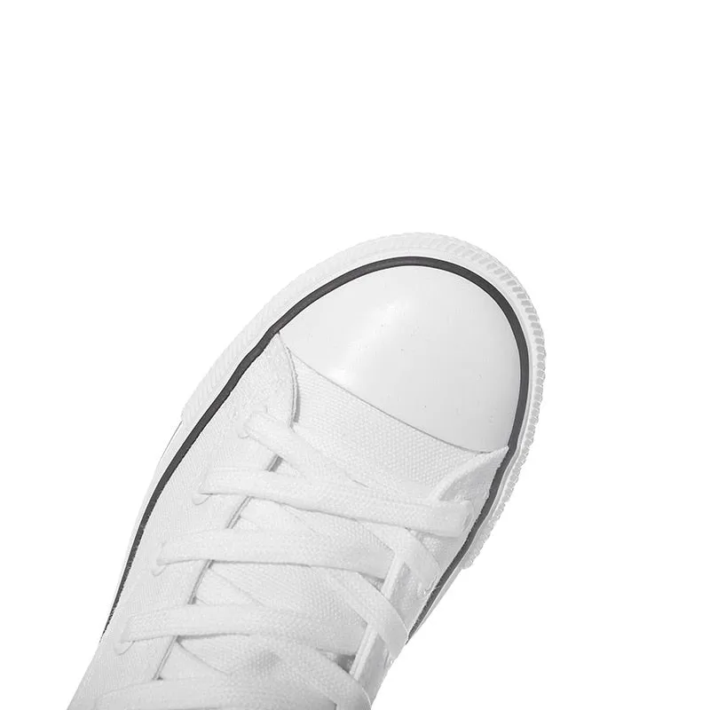 Funki Buys | Boots | Women's Calf-High Flat Canvas Sneakers
