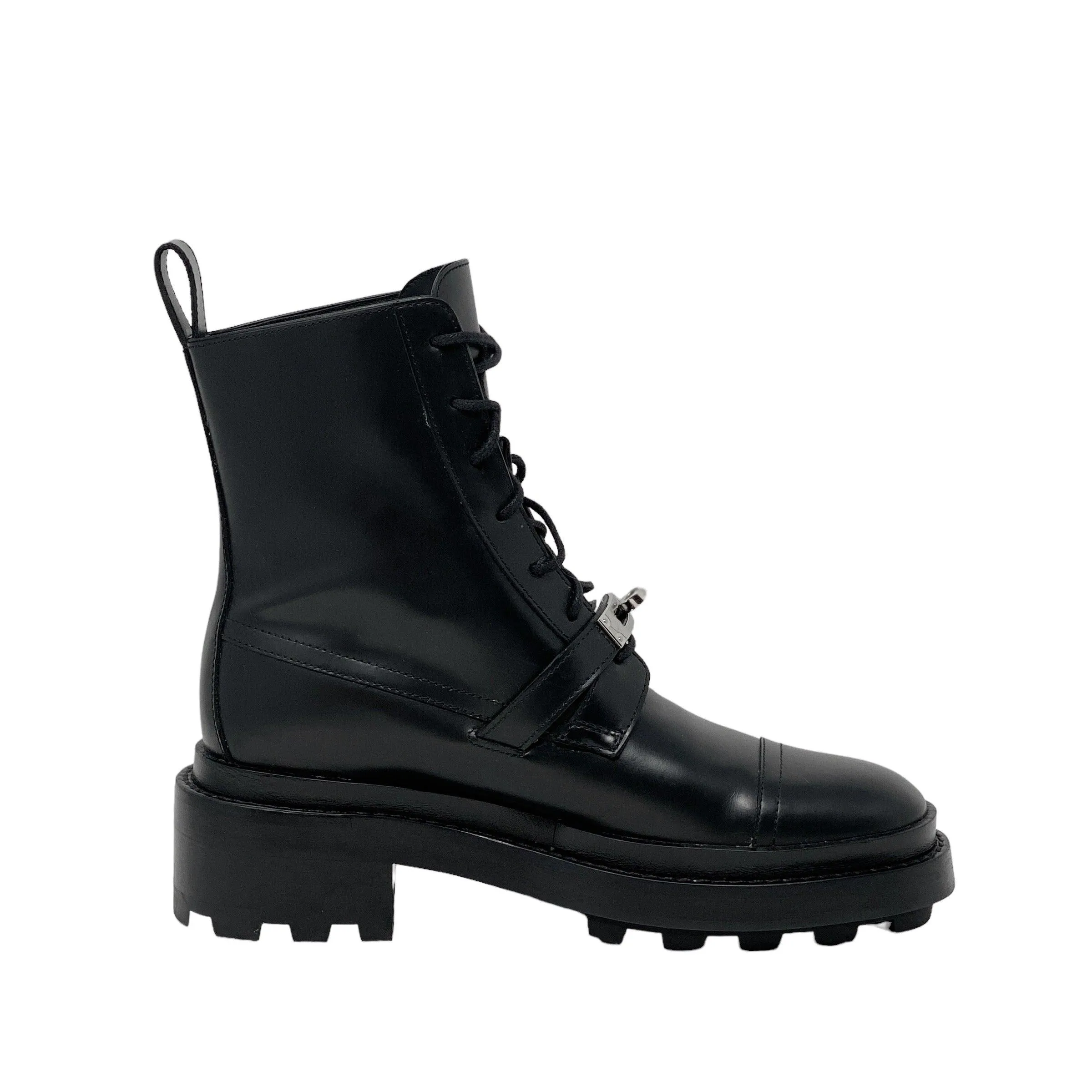 Hermes Noir Funk Ankle Boots 35