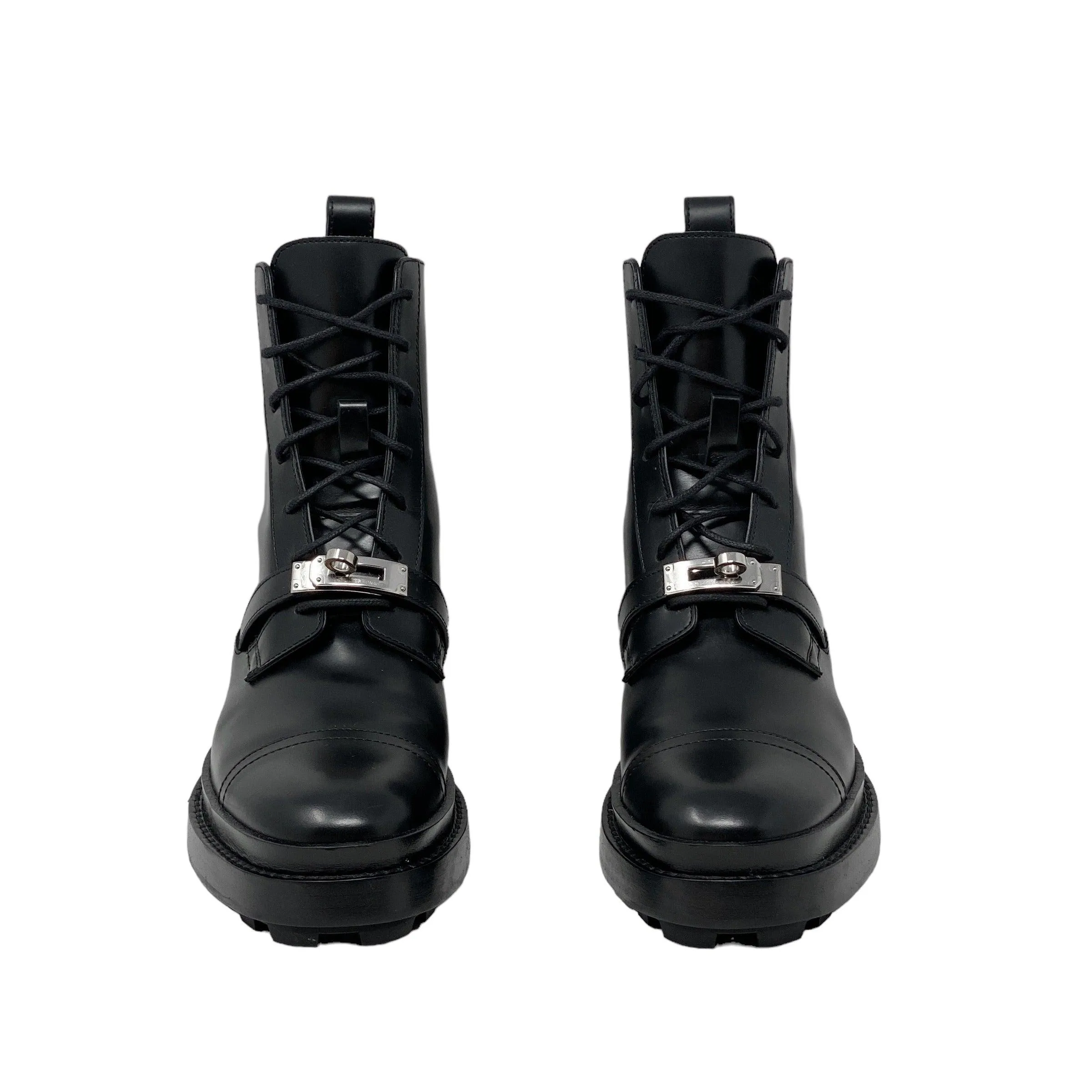 Hermes Noir Funk Ankle Boots 35