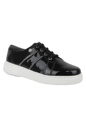 Hinako Diamond Sneaker Patent Black