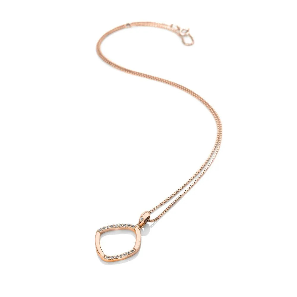 Hot Diamonds Behold Rose Gold Plated Sterling Silver White Topaz Large Pendant