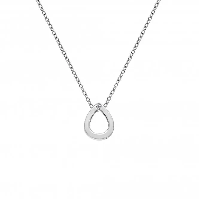Hot Diamonds Diamond Amulet Sterling Silver Teardrop Necklace