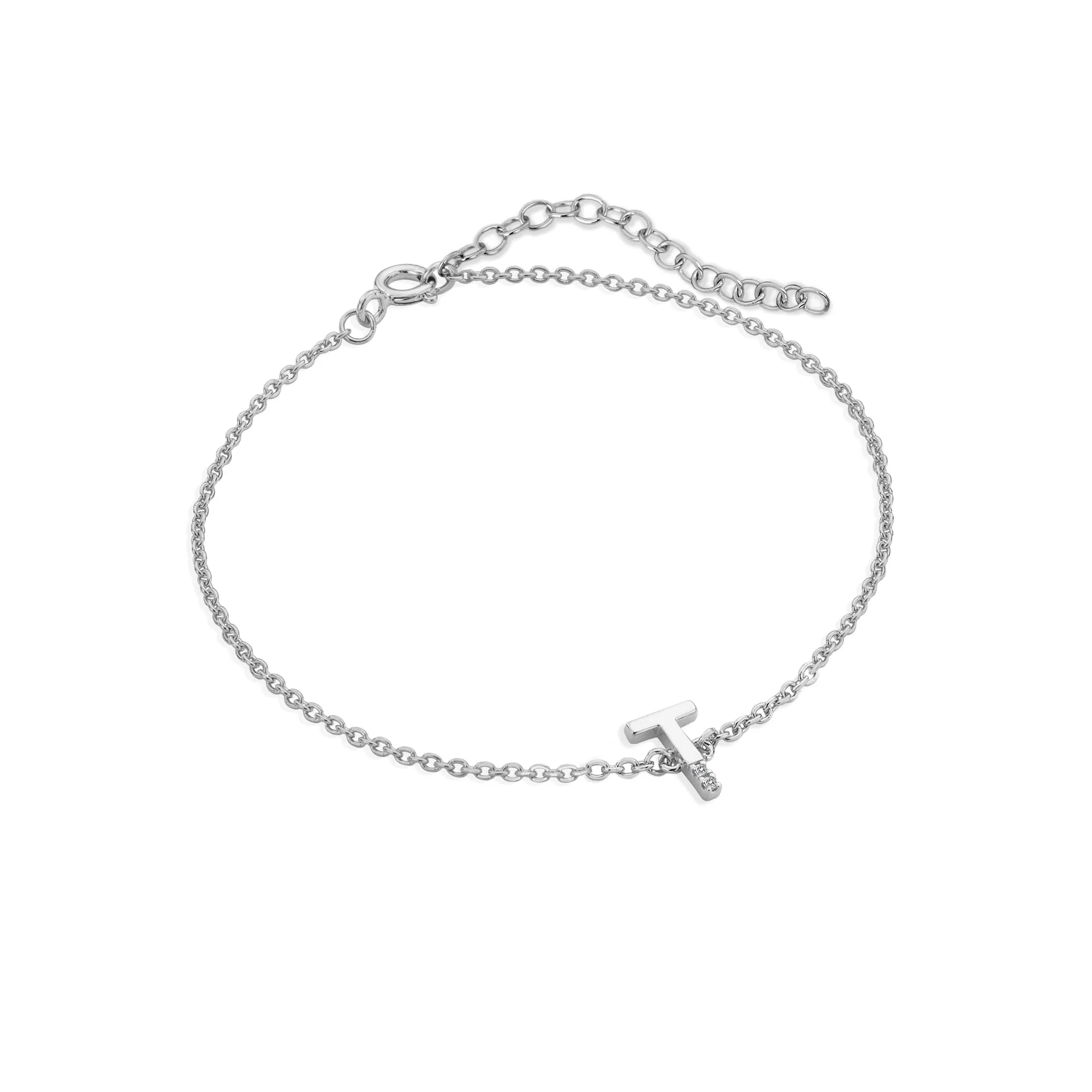 Hot Diamonds Love Letters Sterling Silver T Bracelet