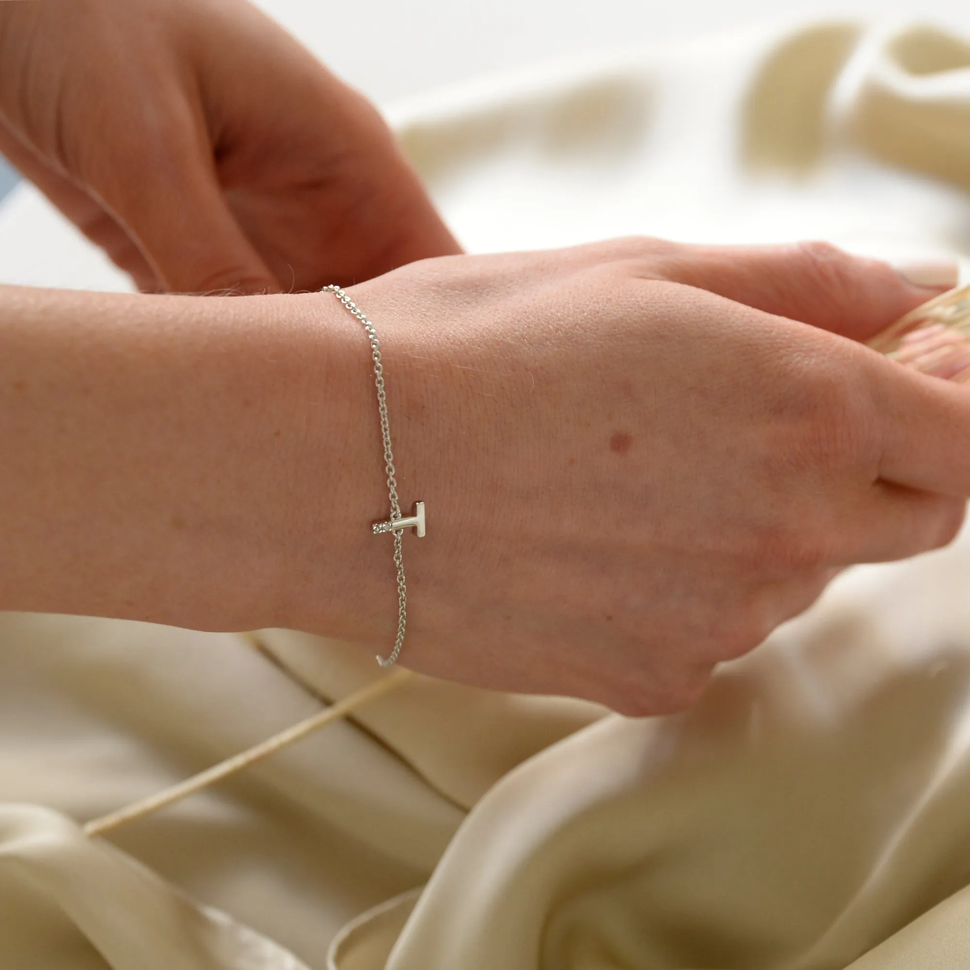 Hot Diamonds Love Letters Sterling Silver T Bracelet