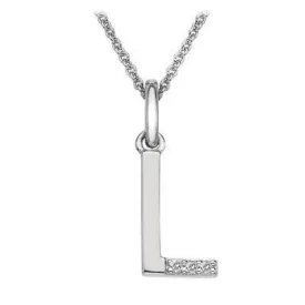 Hot Diamonds Micro 'L' Sterling Silver Necklace