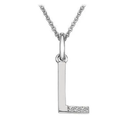 Hot Diamonds Micro 'L' Sterling Silver Necklace