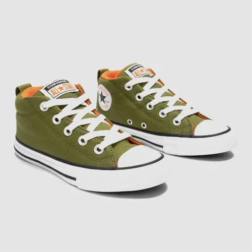 Kids Chuck Taylor Street Seasonal Mid - Grassy, Orange & White