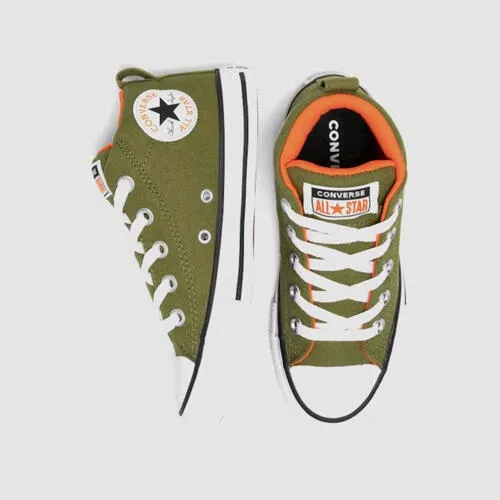Kids Chuck Taylor Street Seasonal Mid - Grassy, Orange & White