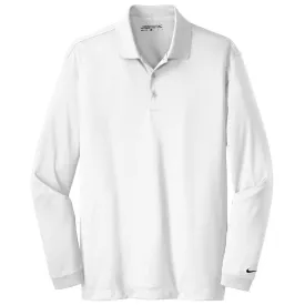 Nike Men's White Long Sleeve Dri-FIT Stretch Tech Polo