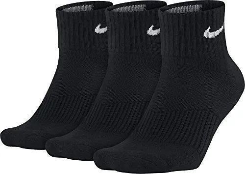 Nike Unisex U Nk Perf Cush Qt 3Pr, Black/White, Large