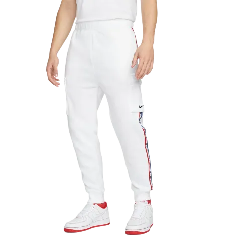 Pantalon Cargo Nike Sportswear Fleece - Blanc/Bleu/Rouge
