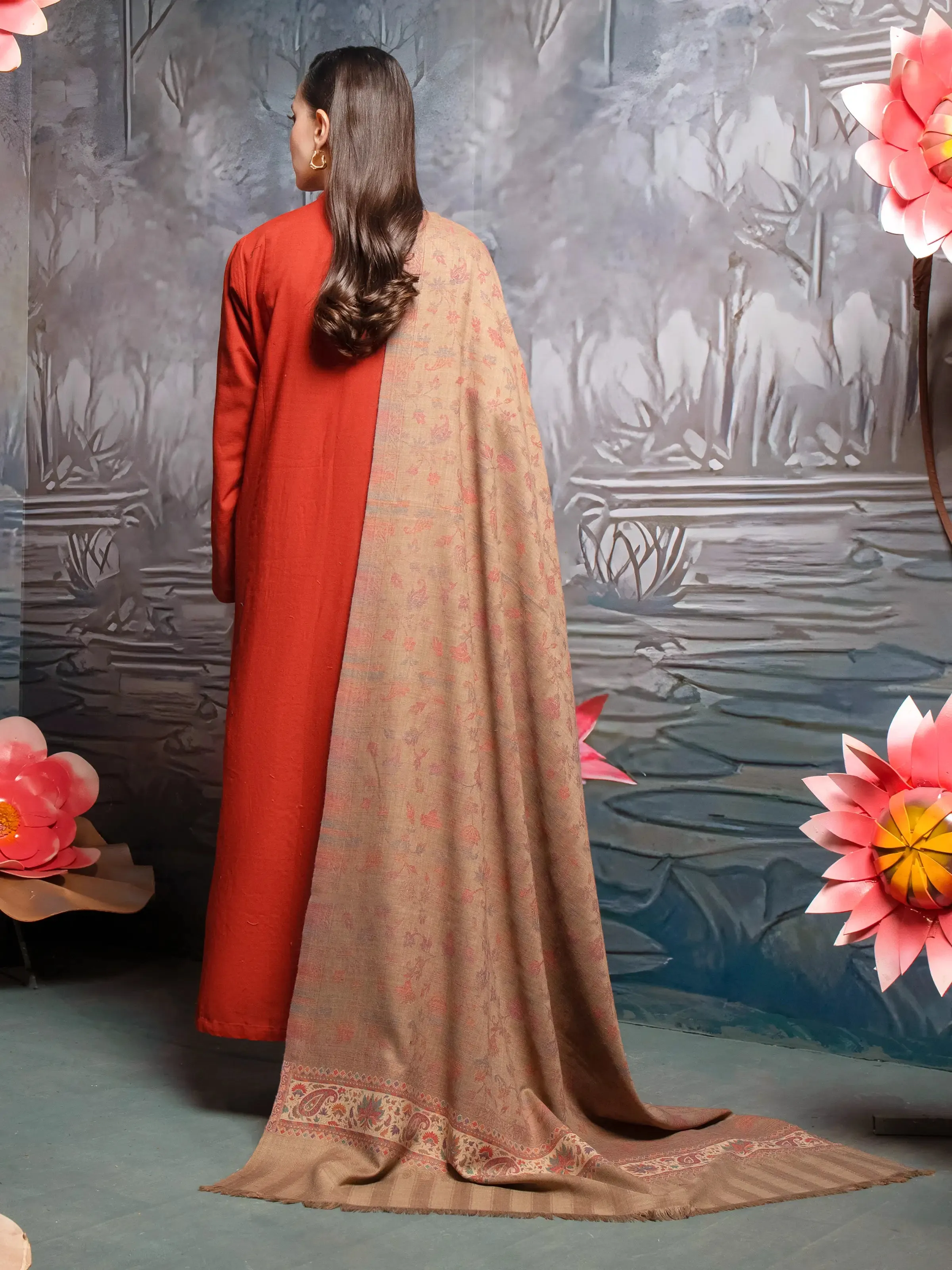 Pashmina Jacquard Zari Shawl - EWMS5-020