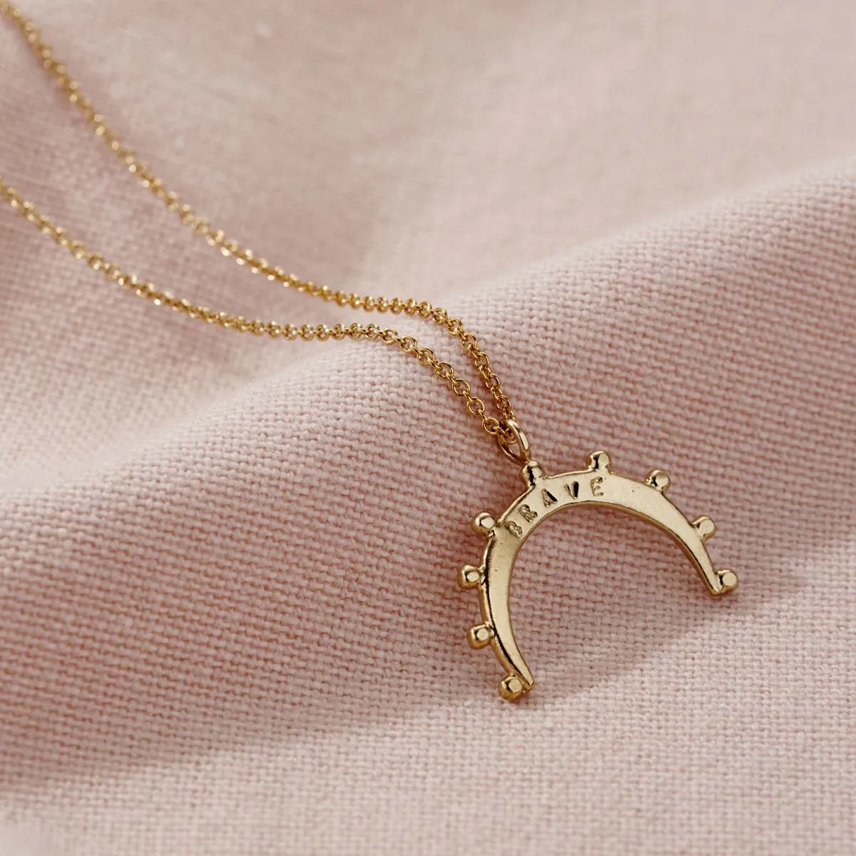 Personalised Crown Crescent Horn Necklace