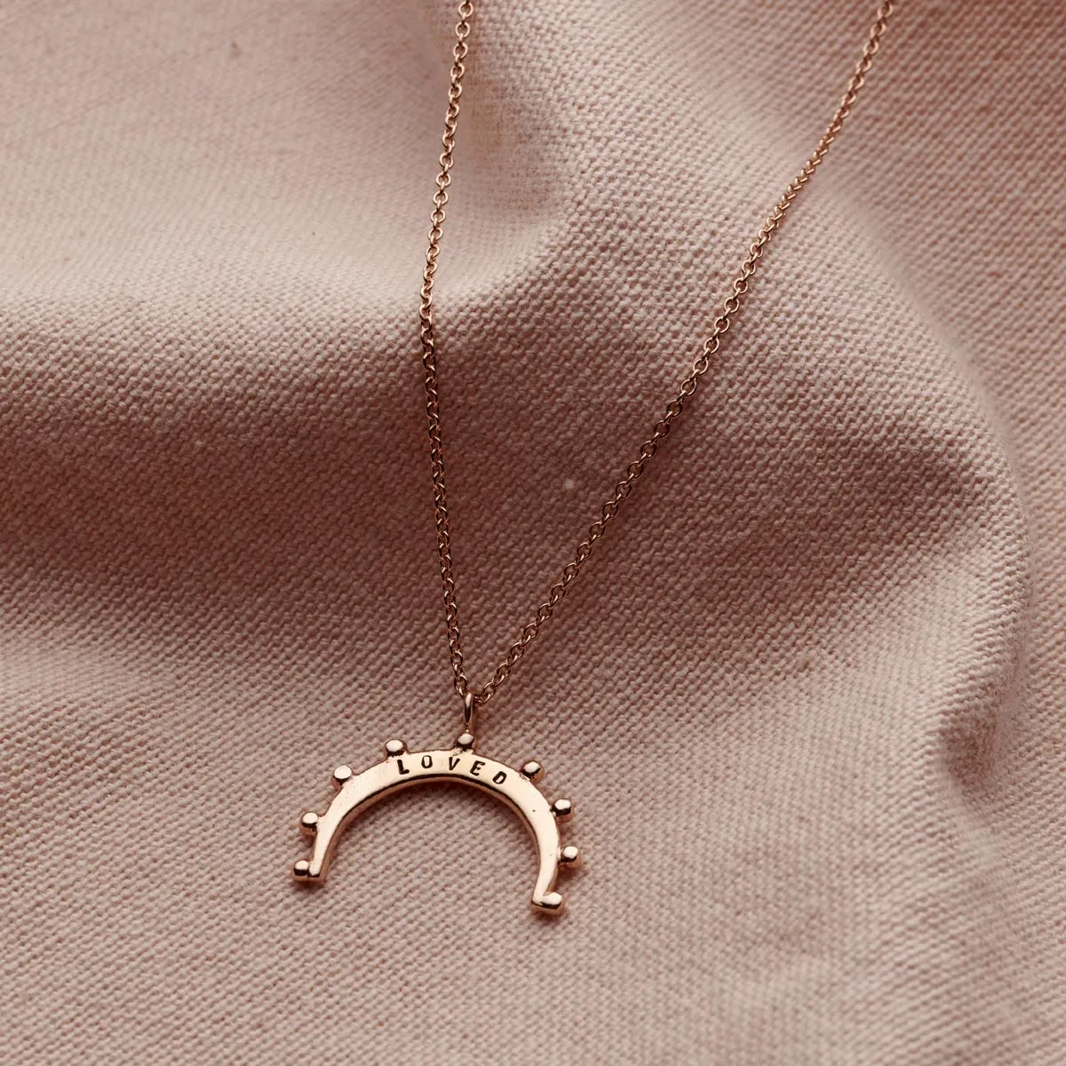 Personalised Crown Crescent Horn Necklace