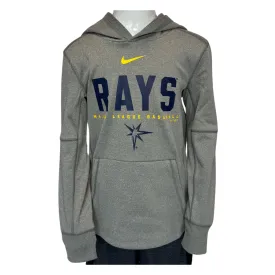 Rays Youth Nike Gray Therma Stack Hoodie