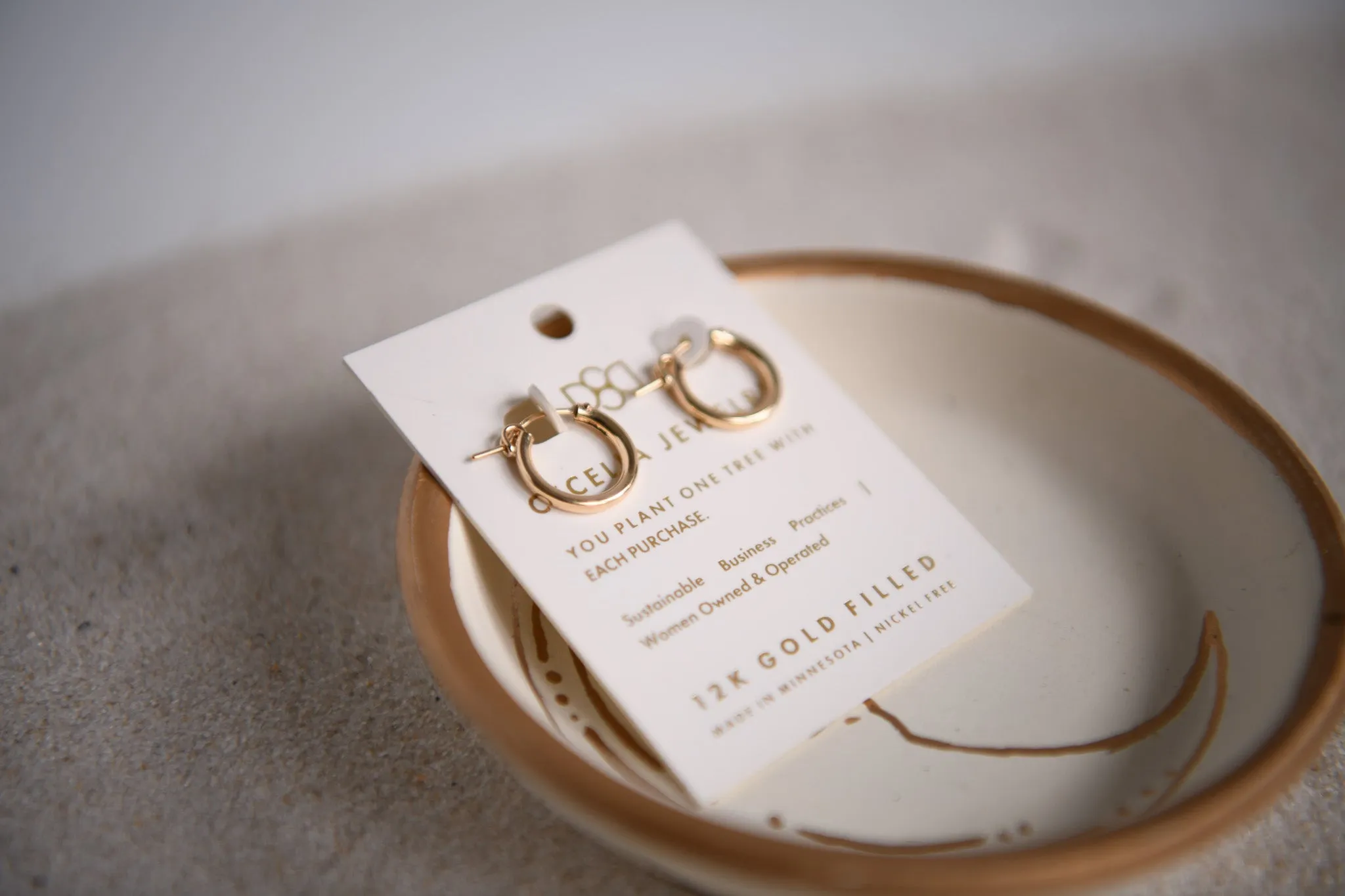 Sangria Gold Filled Hoop Earrings