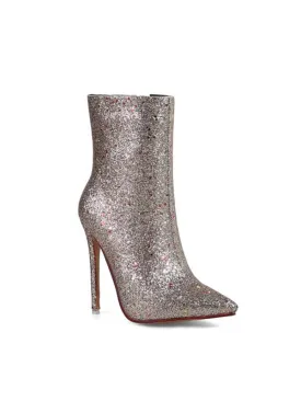 Sequin Fabric Stiletto&Ankle Boots