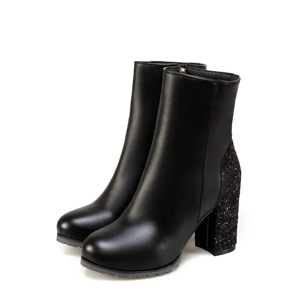 Sequin Platform Boots