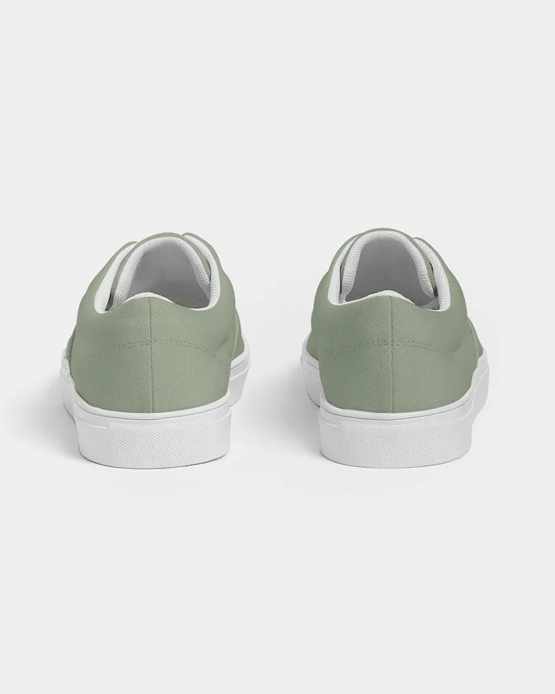 Shaded Pale Pastel Warm Green Gray Canvas Sneakers | Men's | C15M0Y30K30