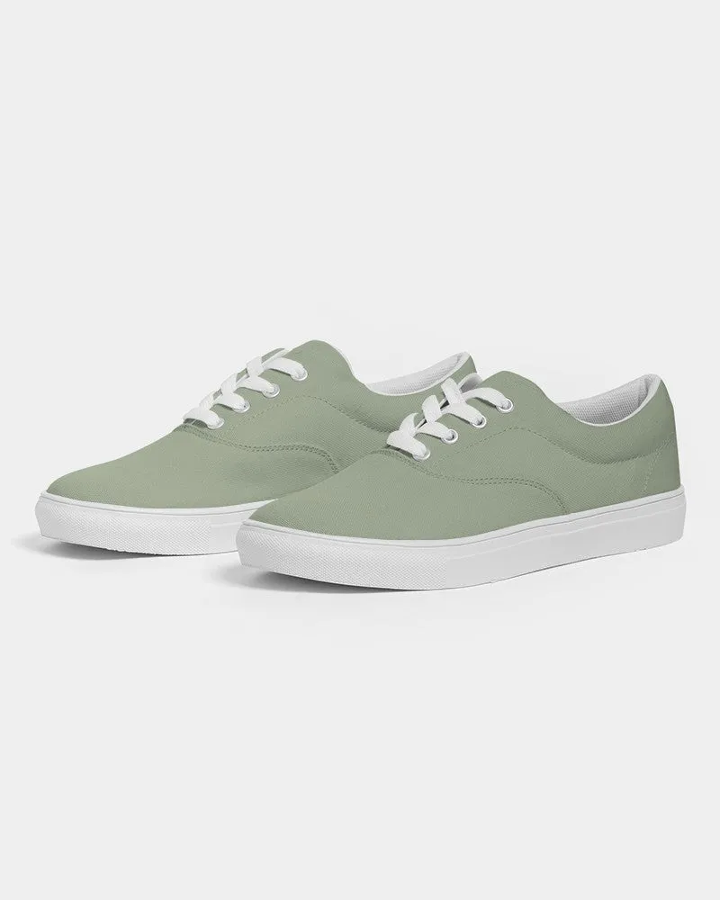 Shaded Pale Pastel Warm Green Gray Canvas Sneakers | Men's | C15M0Y30K30