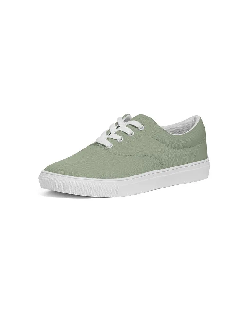 Shaded Pale Pastel Warm Green Gray Canvas Sneakers | Men's | C15M0Y30K30
