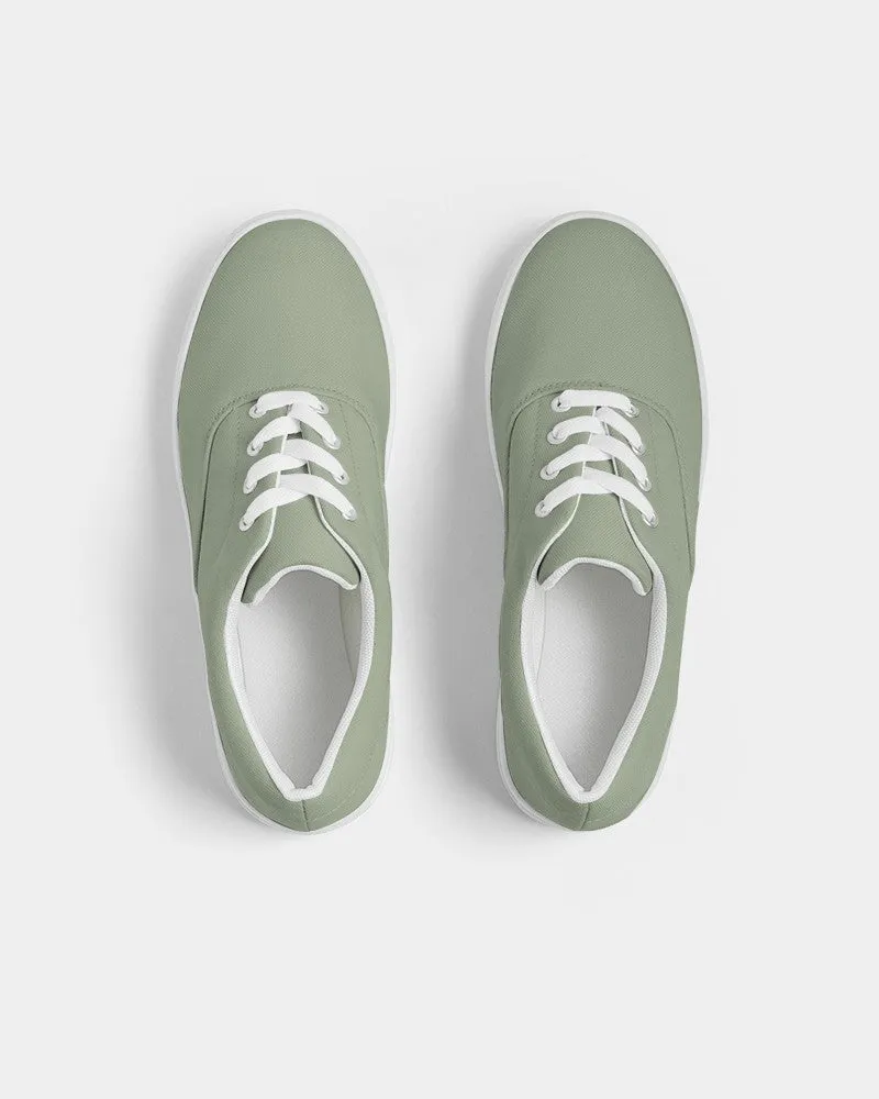 Shaded Pale Pastel Warm Green Gray Canvas Sneakers | Men's | C15M0Y30K30