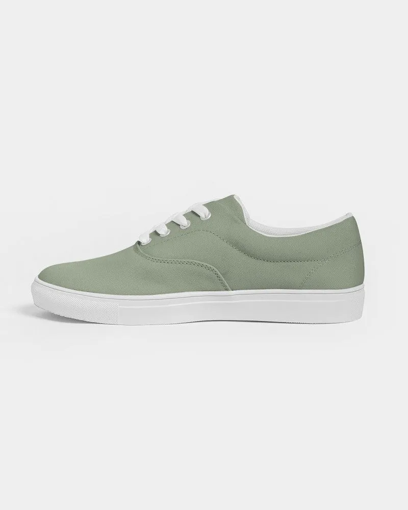 Shaded Pale Pastel Warm Green Gray Canvas Sneakers | Men's | C15M0Y30K30