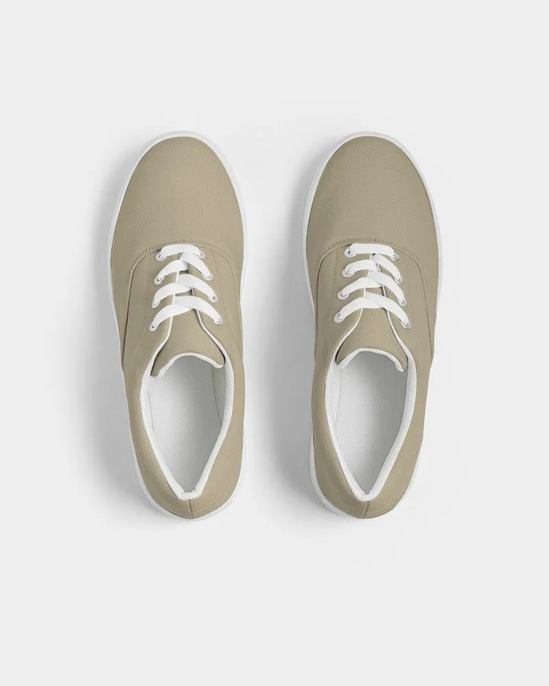 Shaded Pale Pastel Yellow Brown Canvas Sneakers | Women's | C0M8Y30K30