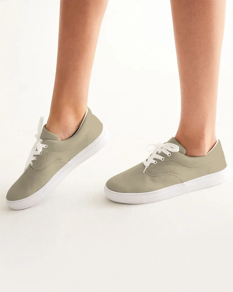Shaded Pale Pastel Yellow Brown Canvas Sneakers | Women's | C0M8Y30K30