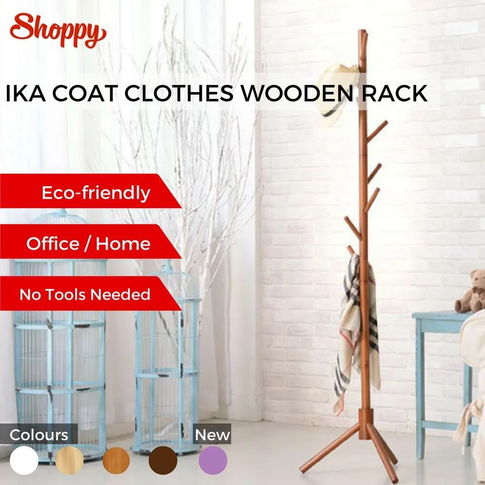 Shoppy IKA Coat Clothes Wooden Rack