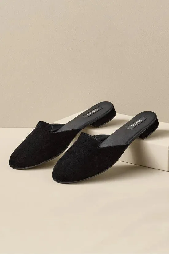 Solid Velvet Slides