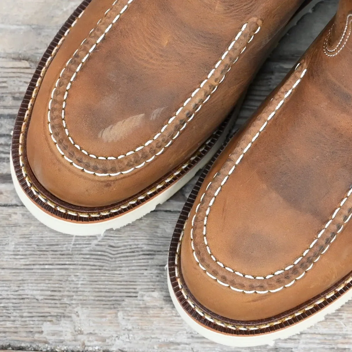 Thorogood Men's 11" Pull-On Moc Toe Wellington- Crazy Horse Leather- American Heritage