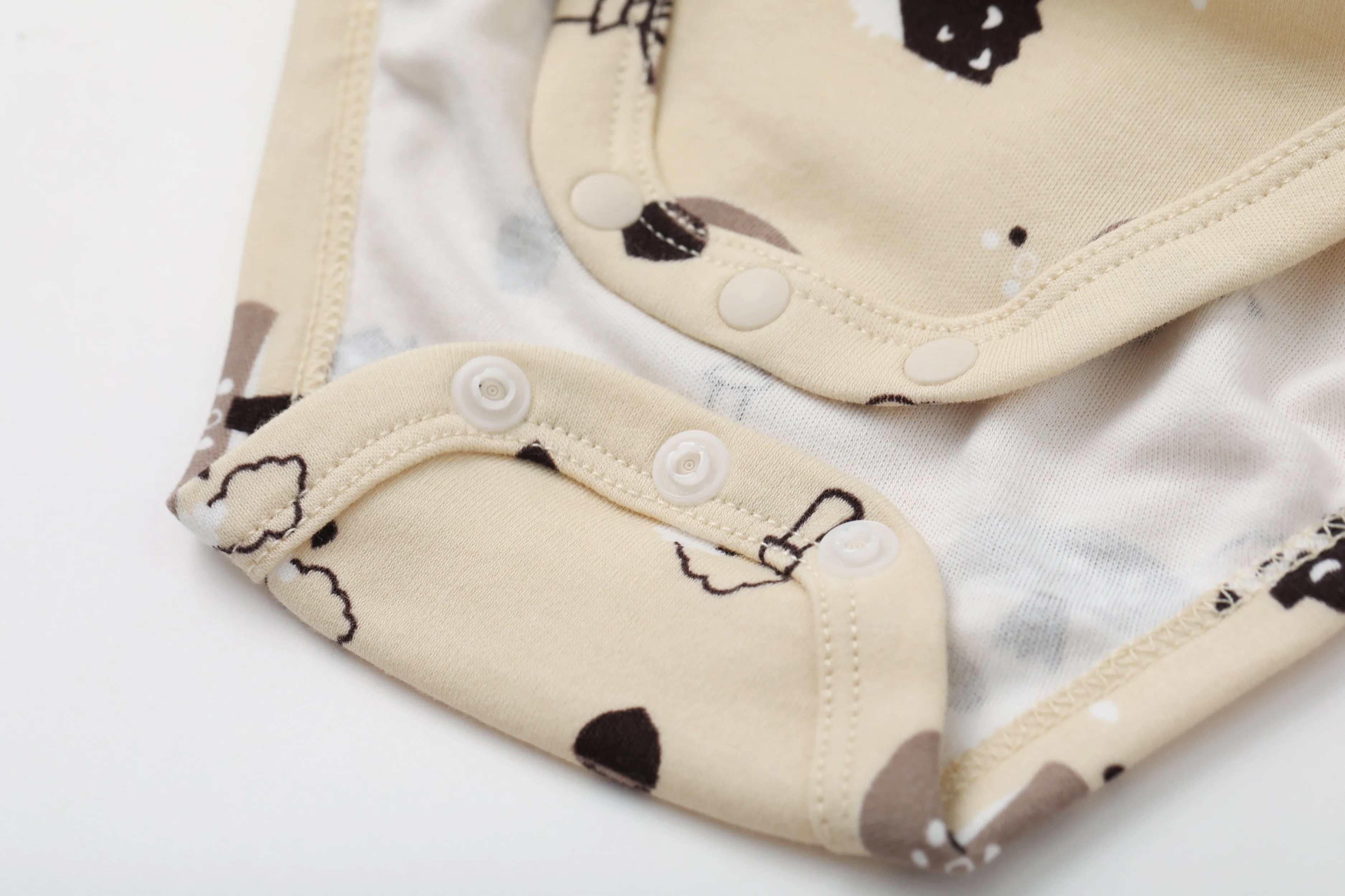 Vauva BBNS - Baby Anti-bacterial Organic Cotton Hazelnut Pattern Bodysuits (2-pack)