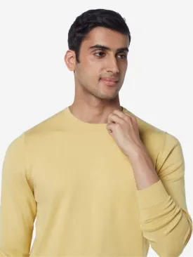 WES Formals Yellow Slim-Fit Knitted Sweater
