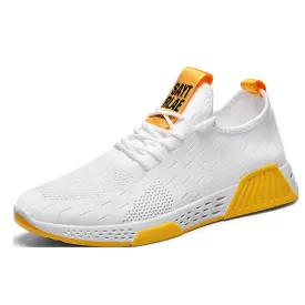 White & Yellow No-slip Sneakers Shoes