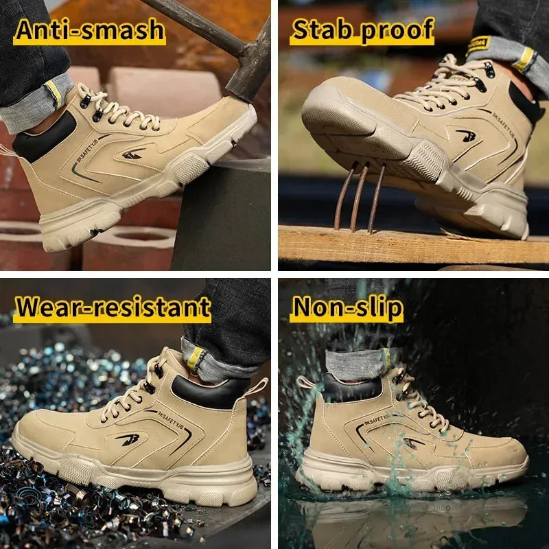 Winter Work Safety Shoes Men Safety Boots Anti-smash Anti-stab Work Sneakers Steel Toe Indestructible Work Boots