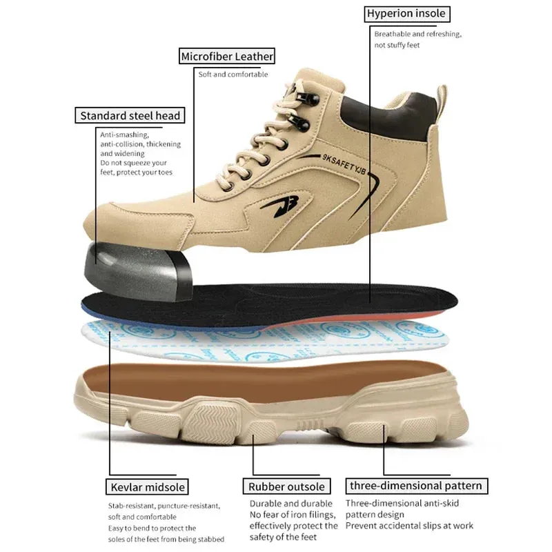 Winter Work Safety Shoes Men Safety Boots Anti-smash Anti-stab Work Sneakers Steel Toe Indestructible Work Boots