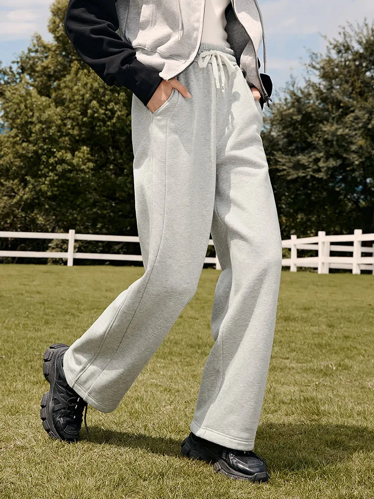 Women's Medium Gray Knitted Jogging Pants