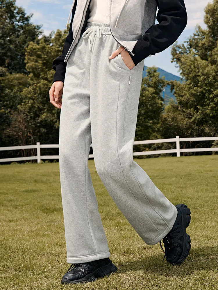 Women's Medium Gray Knitted Jogging Pants