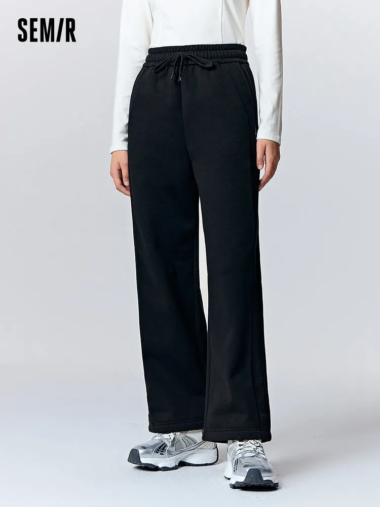Women's Medium Gray Knitted Jogging Pants