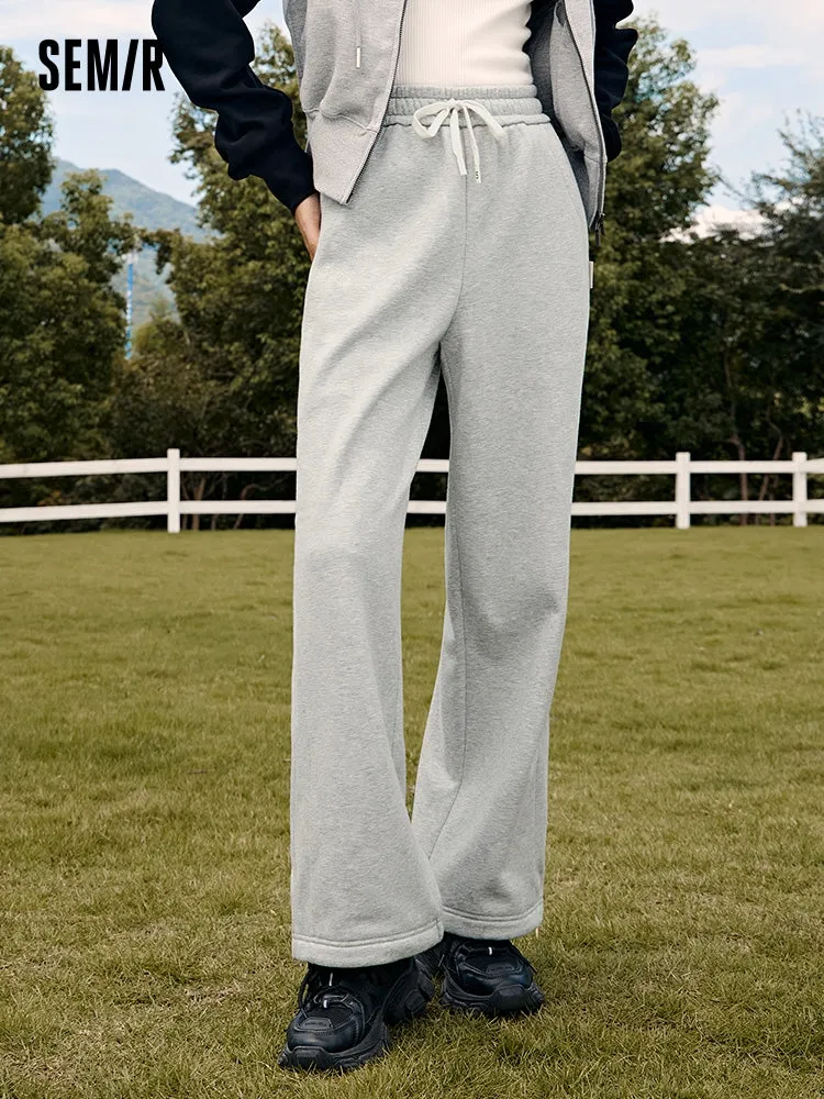 Women's Medium Gray Knitted Jogging Pants