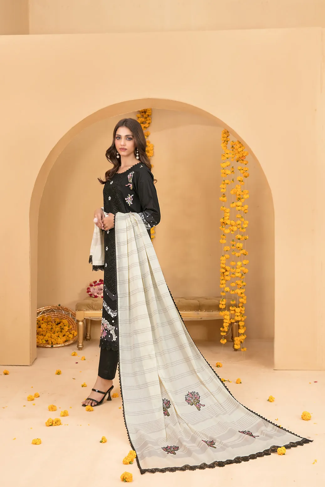 ZALA by Tawakkal Fabrics 3 Pc Semi-Stitched Collection - D-2588